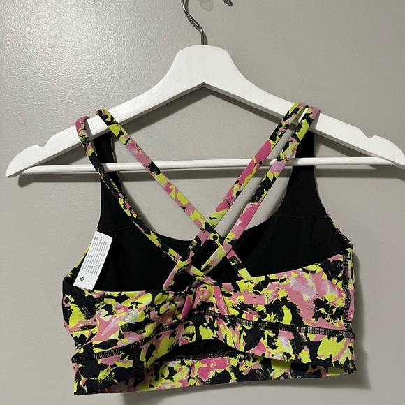 Lululemon Energy Bra Medium Support Inflect Floral Highlight Yellow Multi - Picture 7 of 14